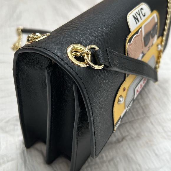 NWT Carl Lagerfeld New York City Cross Bag Handbag Yellow Taxi Cab Cat Maybelle - Picture 6 of 12